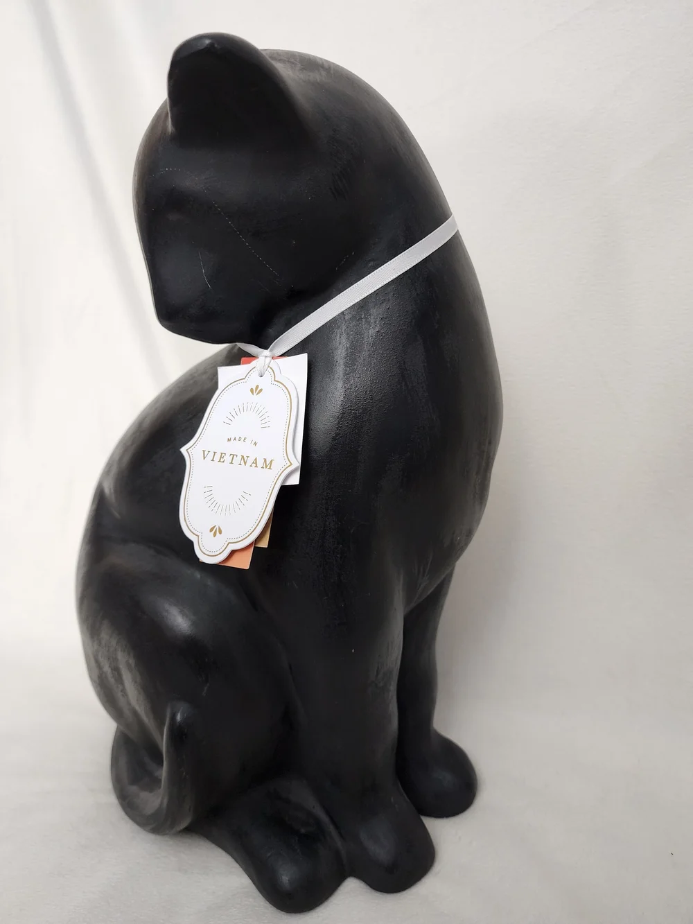 Decorative Ceramic Black Cat Statue for  Halloween Display
